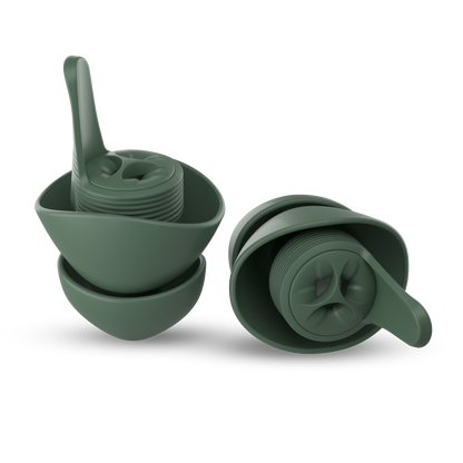 A pair of everyday earplugs in forest #color_forest